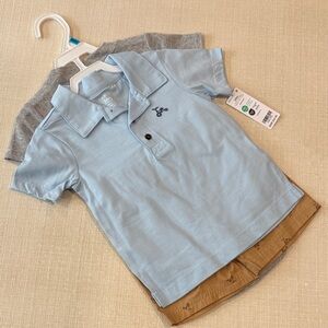 NWT CARTER’s Light Blue and Gray Polo Set (3 piece)